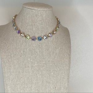 Aurora Borelis faux crystal choker necklace